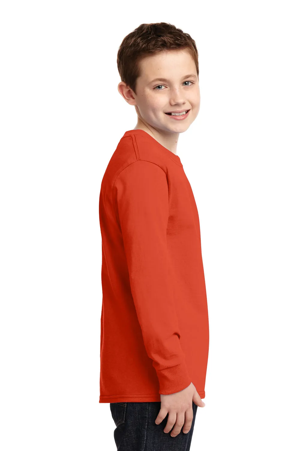 Port & Company Youth Core Long Sleeve Crewneck T-Shirt - Orange  Buy the latest Clothing Port-Company