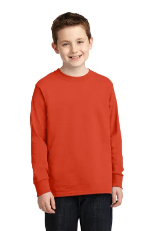 Port & Company Youth Core Long Sleeve Crewneck T-Shirt - Orange  Buy the latest Clothing Port-Company