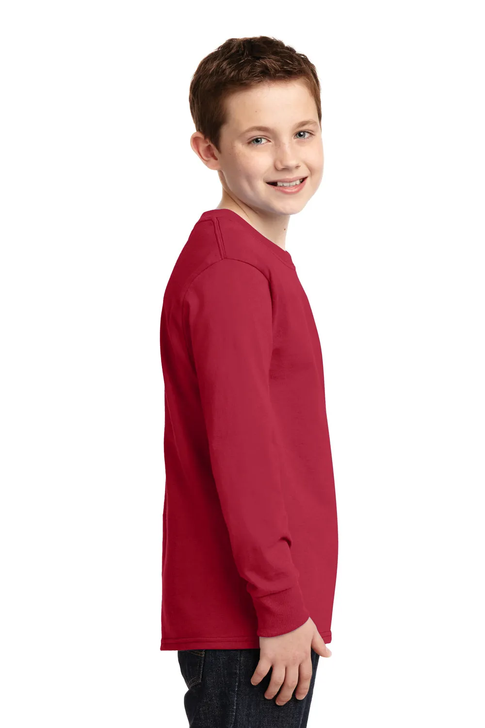Port & Company Youth Core Long Sleeve Crewneck T-Shirt - Red  Buy the latest Clothing Port-Company