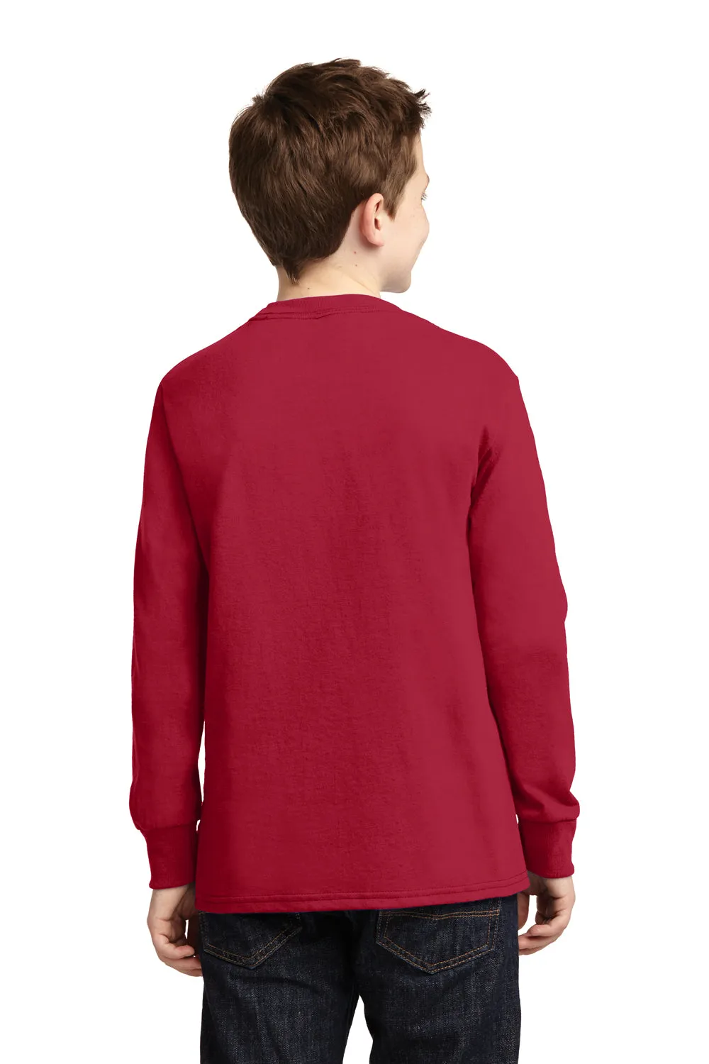 Port & Company Youth Core Long Sleeve Crewneck T-Shirt - Red  Buy the latest Clothing Port-Company