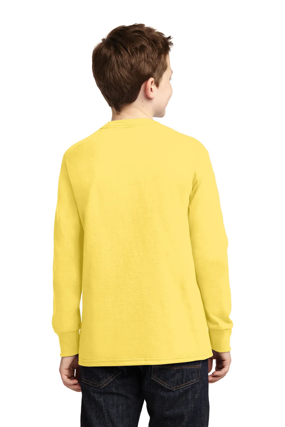 Port & Company Youth Core Long Sleeve Crewneck T-Shirt - Yellow  Buy the latest Clothing Port-Company