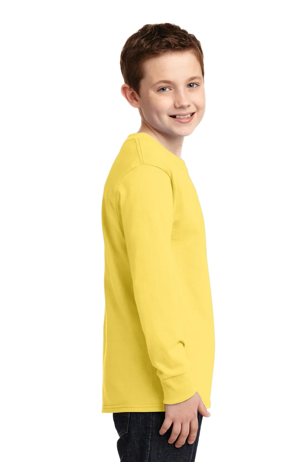 Port & Company Youth Core Long Sleeve Crewneck T-Shirt - Yellow  Buy the latest Clothing Port-Company