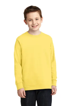Port & Company Youth Core Long Sleeve Crewneck T-Shirt - Yellow  Buy the latest Clothing Port-Company