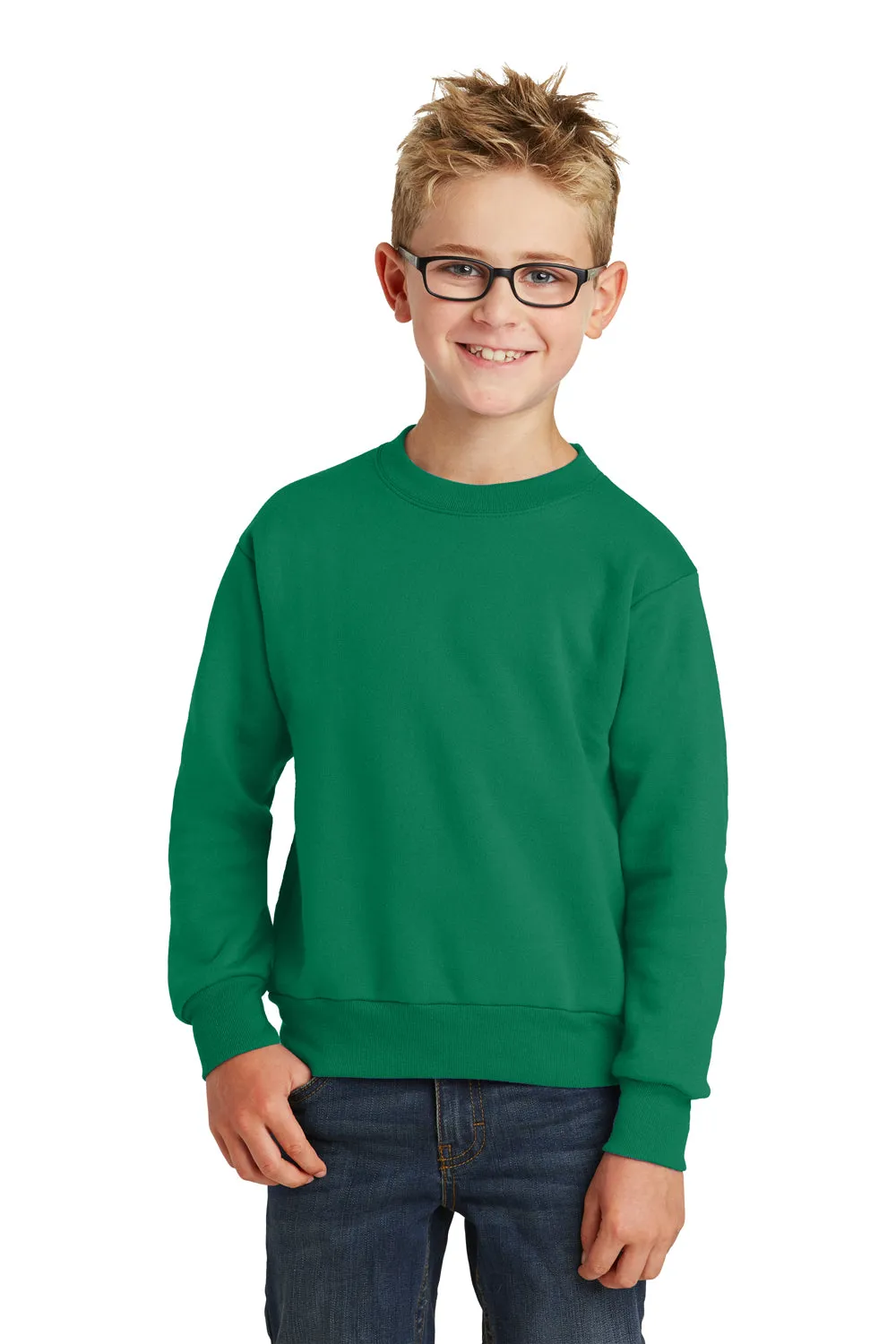 Port & Company Youth Core Pill Resistant Fleece Crewneck Sweatshirt - Kelly Green  Buy the latest Clothing Port-Company