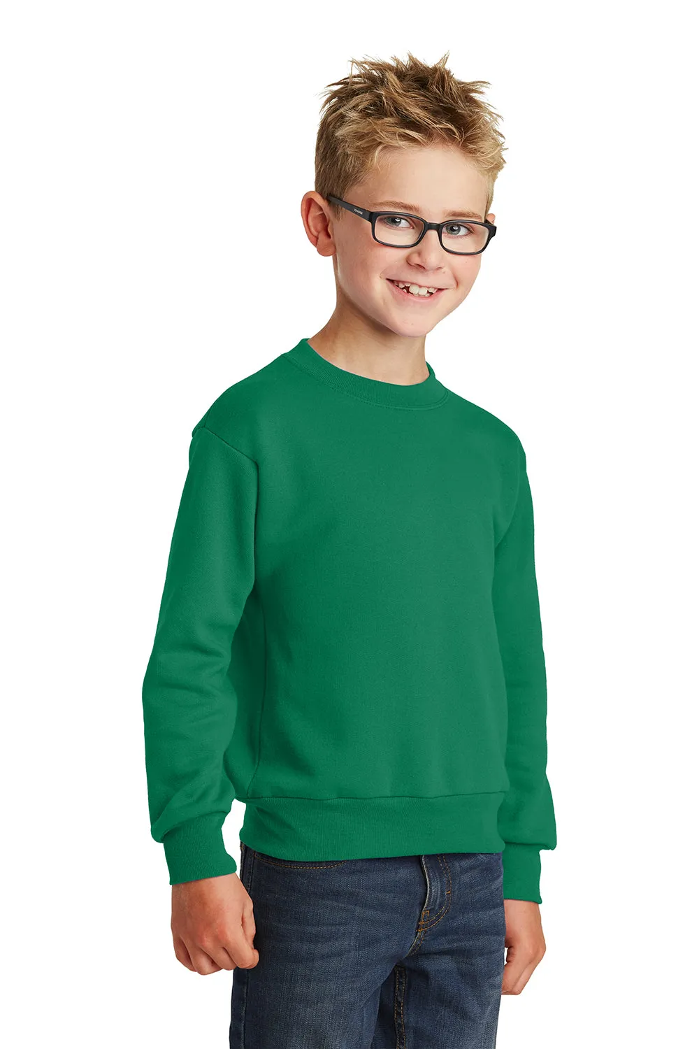 Port & Company Youth Core Pill Resistant Fleece Crewneck Sweatshirt - Kelly Green  Buy the latest Clothing Port-Company