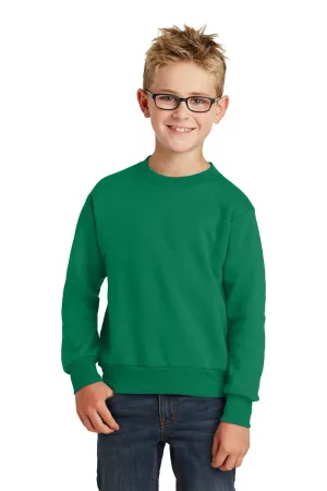 Port & Company Youth Core Pill Resistant Fleece Crewneck Sweatshirt - Kelly Green  Buy the latest Clothing Port-Company