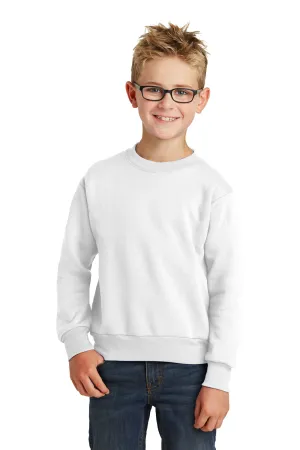 Port & Company Youth Core Pill Resistant Fleece Crewneck Sweatshirt - White  Buy the latest Clothing Port-Company