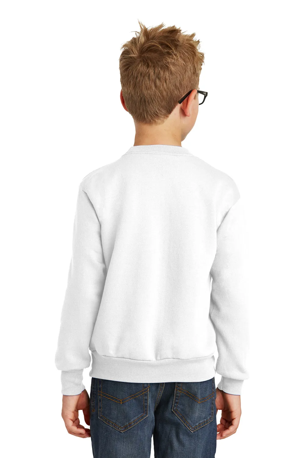 Port & Company Youth Core Pill Resistant Fleece Crewneck Sweatshirt - White  Buy the latest Clothing Port-Company