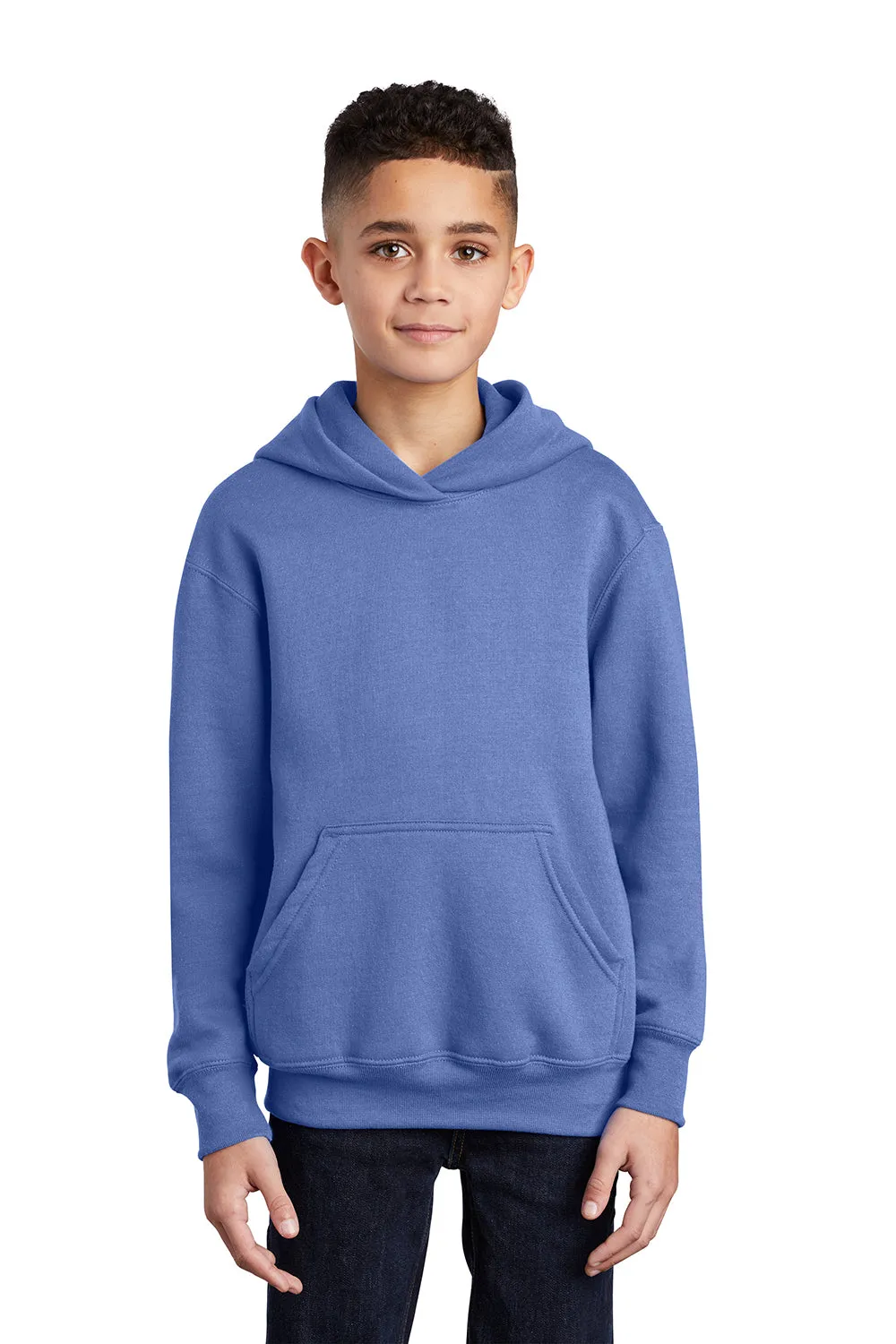 Port & Company Youth Core Pill Resistant Fleece Hooded Sweatshirt Hoodie w/ Pouch Pocket - Carolina Blue  Buy the latest Clothing Port-Company