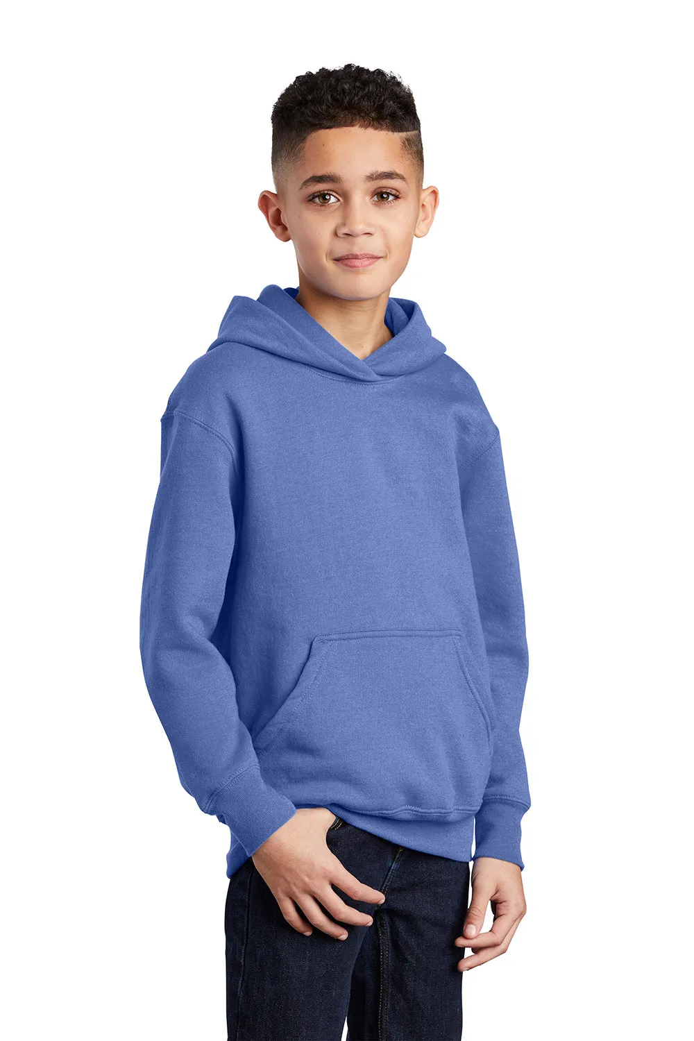 Port & Company Youth Core Pill Resistant Fleece Hooded Sweatshirt Hoodie w/ Pouch Pocket - Carolina Blue  Buy the latest Clothing Port-Company