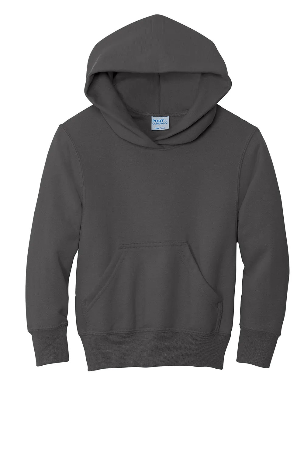 Port & Company Youth Core Pill Resistant Fleece Hooded Sweatshirt Hoodie w/ Pouch Pocket - Charcoal Grey  Buy the latest Clothing Port-Company