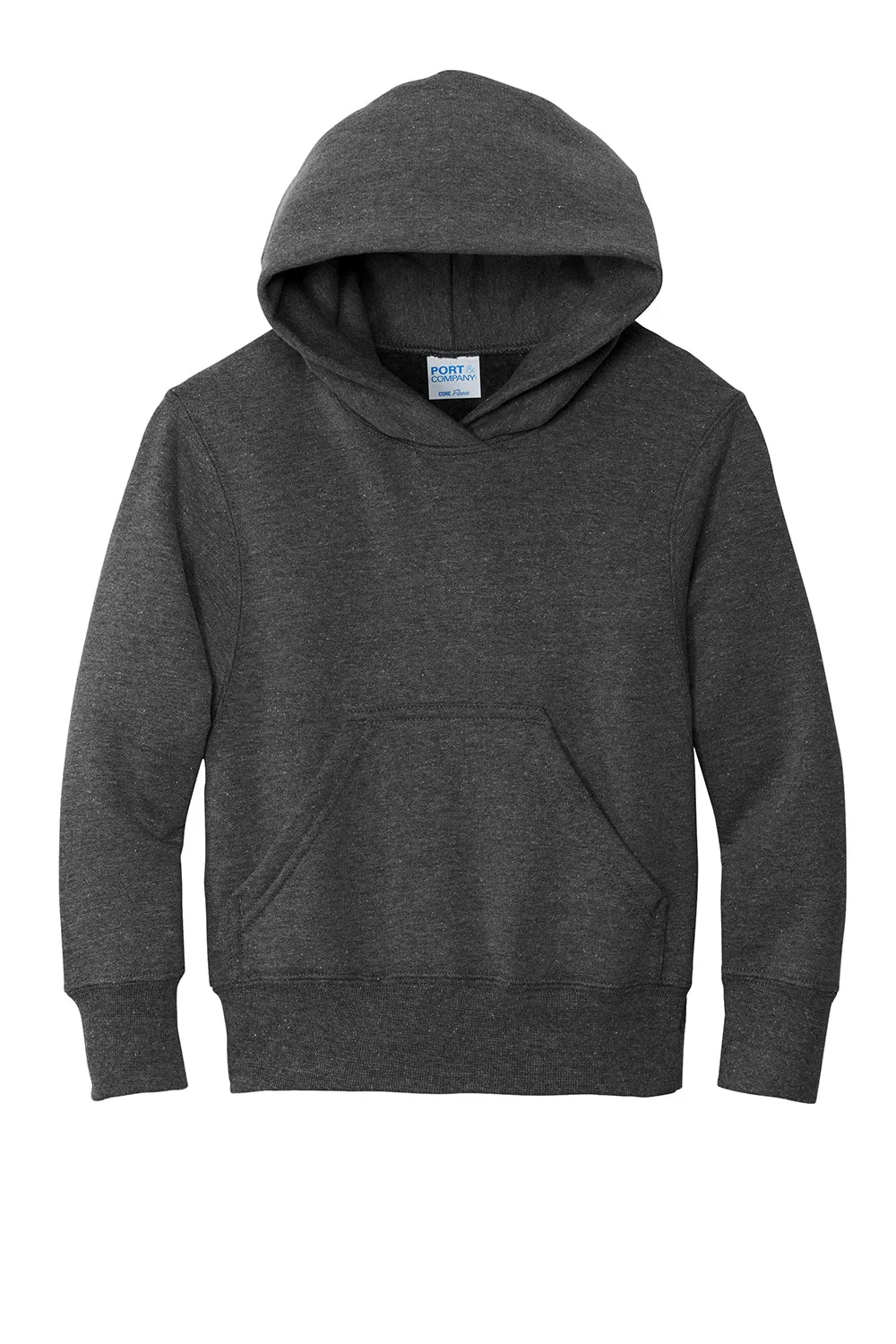 Port & Company Youth Core Pill Resistant Fleece Hooded Sweatshirt Hoodie w/ Pouch Pocket - Heather Dark Grey  Buy the latest Clothing Port-Company