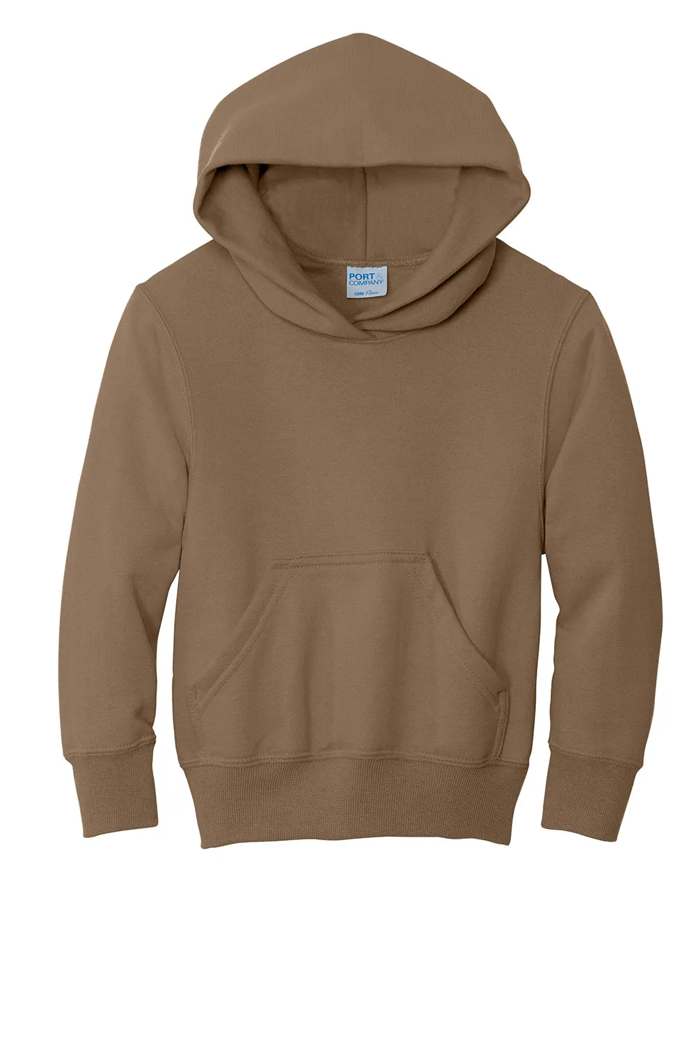 Port & Company Youth Core Pill Resistant Fleece Hooded Sweatshirt Hoodie w/ Pouch Pocket - Woodland Brown  Buy the latest Clothing Port-Company