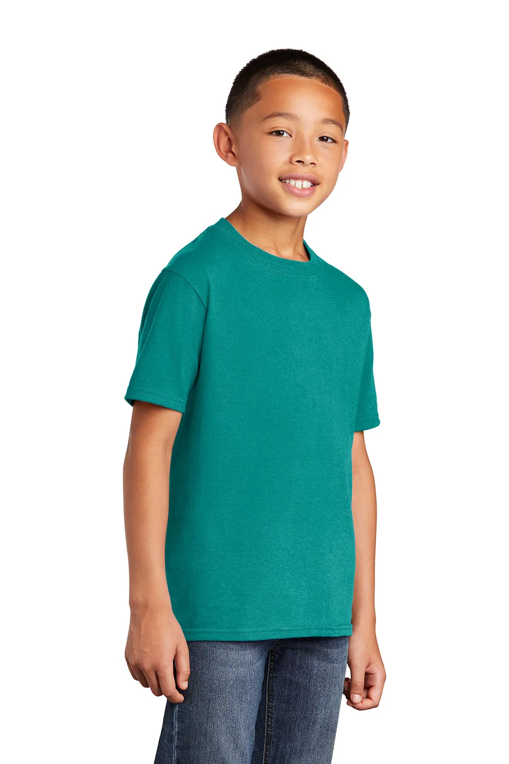 Port & Company Youth Core Short Sleeve Crewneck T-Shirt - Bright Aqua Blue  Buy the latest Clothing Port-Company