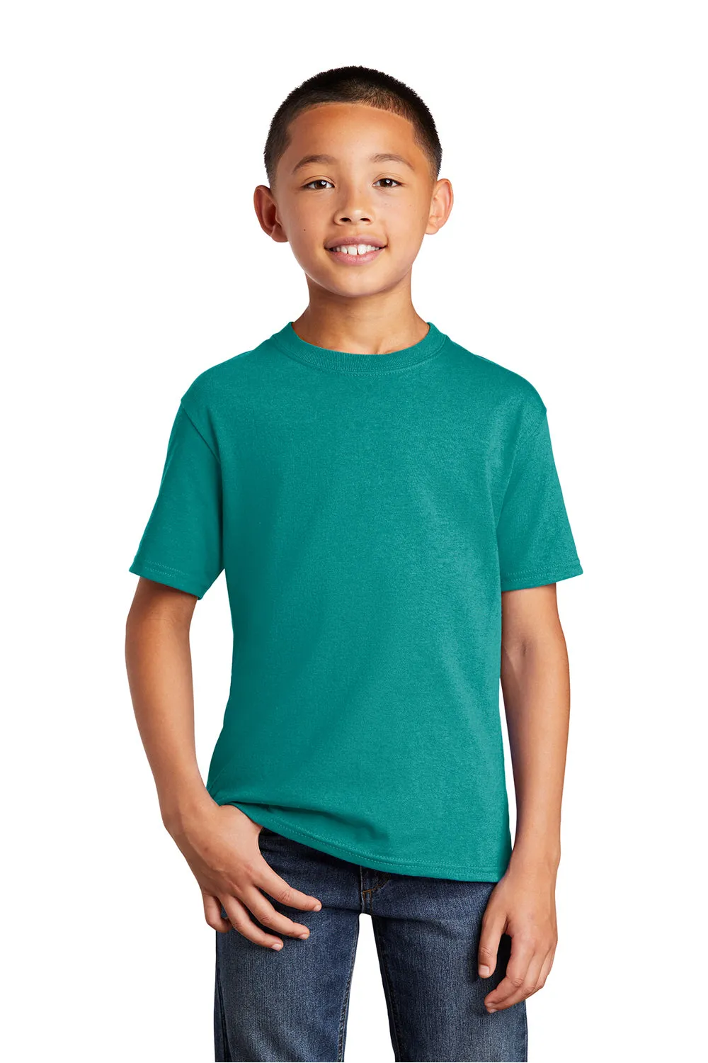 Port & Company Youth Core Short Sleeve Crewneck T-Shirt - Bright Aqua Blue  Buy the latest Clothing Port-Company