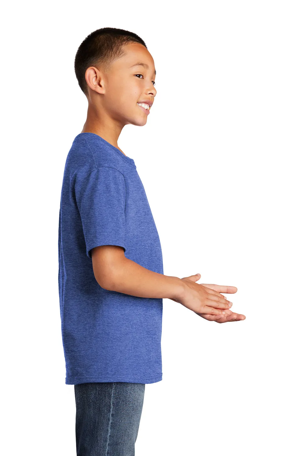 Port & Company Youth Core Short Sleeve Crewneck T-Shirt - Heather Royal Blue  Buy the latest Clothing Port-Company