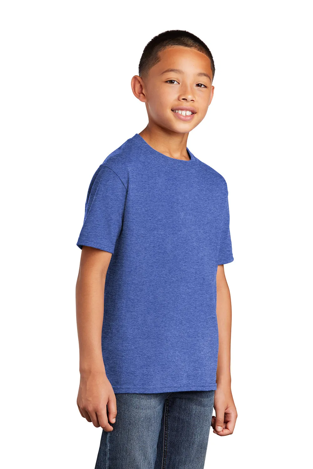 Port & Company Youth Core Short Sleeve Crewneck T-Shirt - Heather Royal Blue  Buy the latest Clothing Port-Company