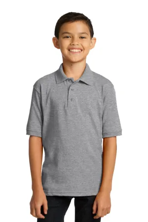 Port & Company Youth Core Stain Resistant Short Sleeve Polo Shirt - Heather Grey  Buy the latest Clothing Port-Company