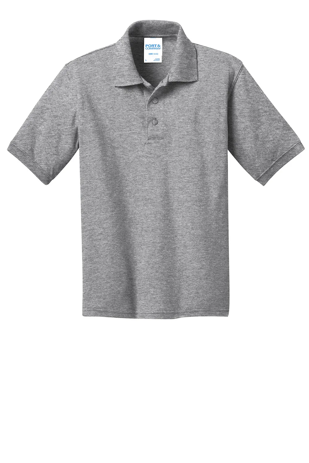 Port & Company Youth Core Stain Resistant Short Sleeve Polo Shirt - Heather Grey  Buy the latest Clothing Port-Company