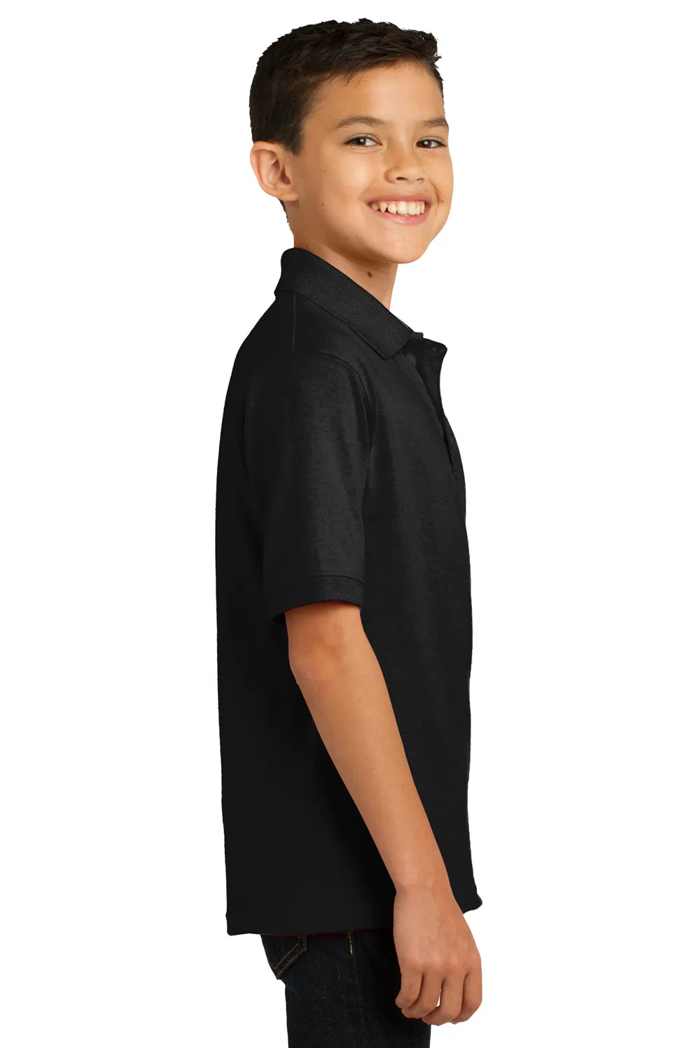 Port & Company Youth Core Stain Resistant Short Sleeve Polo Shirt - Jet Black  Buy the latest Clothing Port-Company