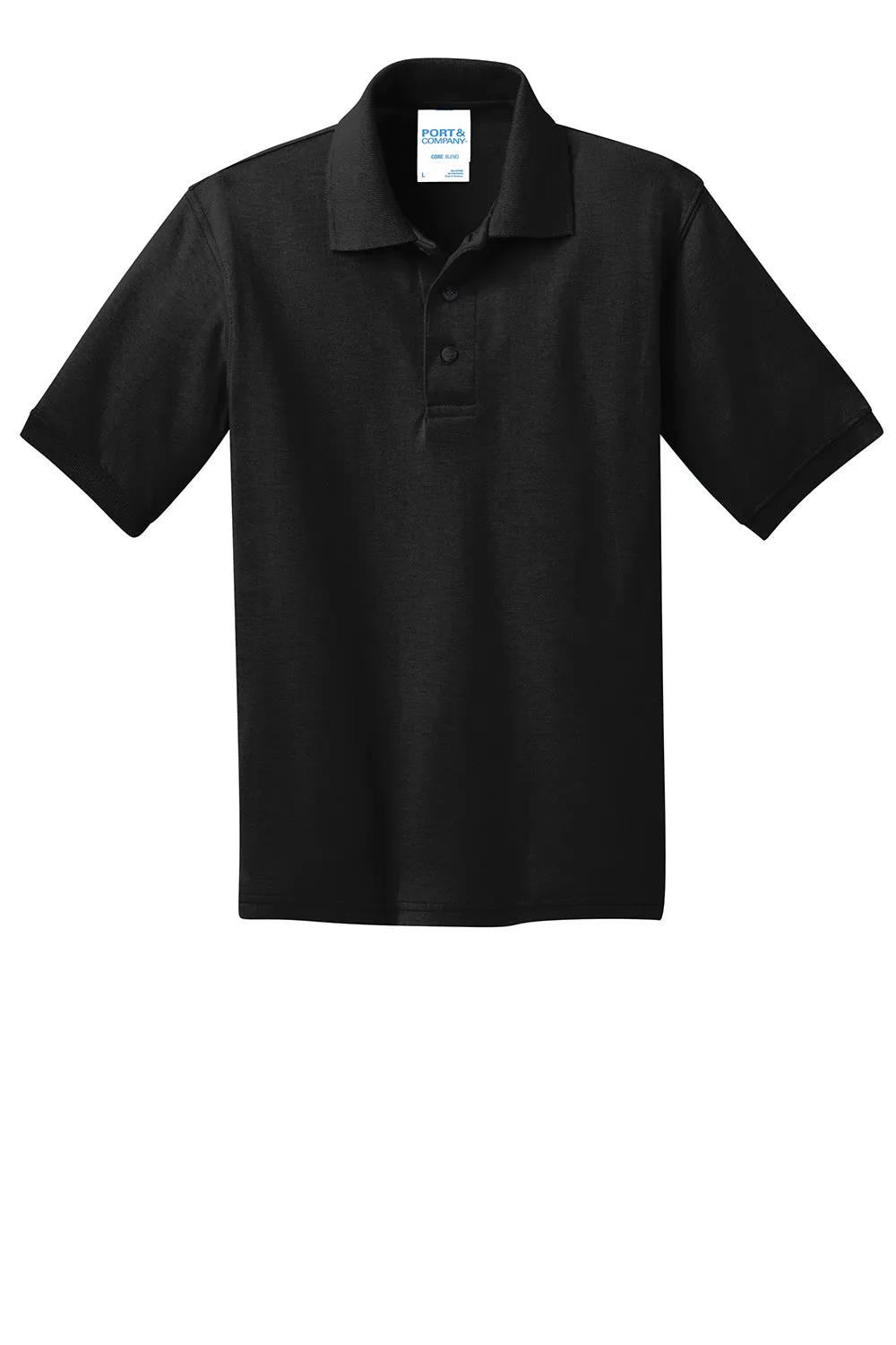 Port & Company Youth Core Stain Resistant Short Sleeve Polo Shirt - Jet Black  Buy the latest Clothing Port-Company
