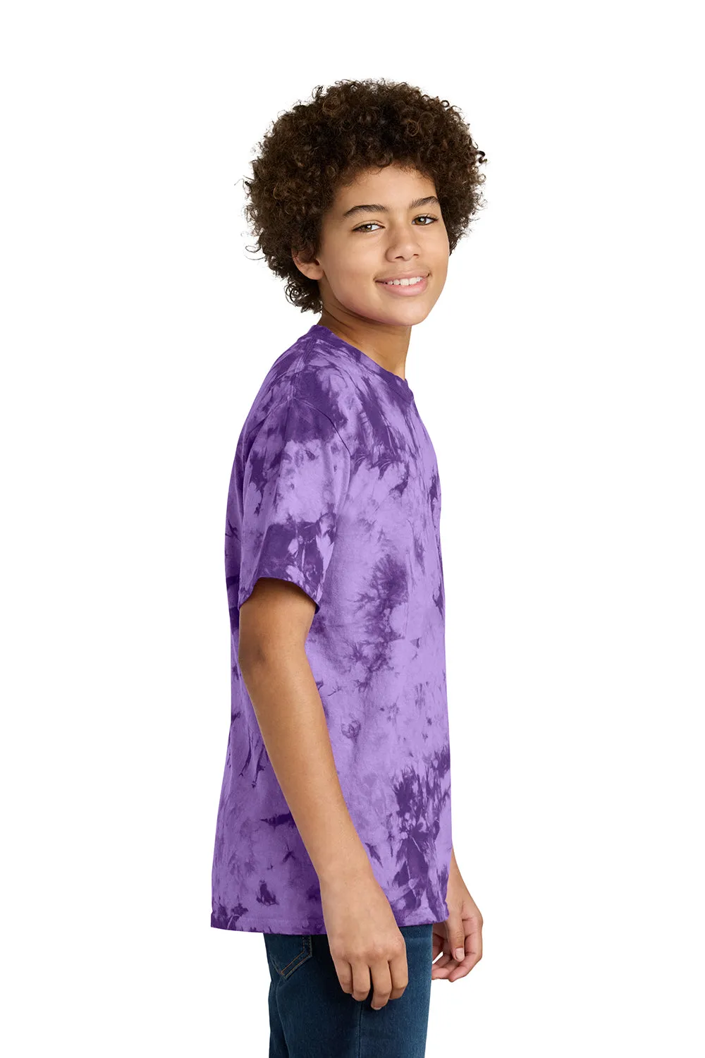 Port & Company Youth Crystal Tie-Dye Short Sleeve Crewneck T-Shirt - Purple  Buy the latest Clothing Port-Company