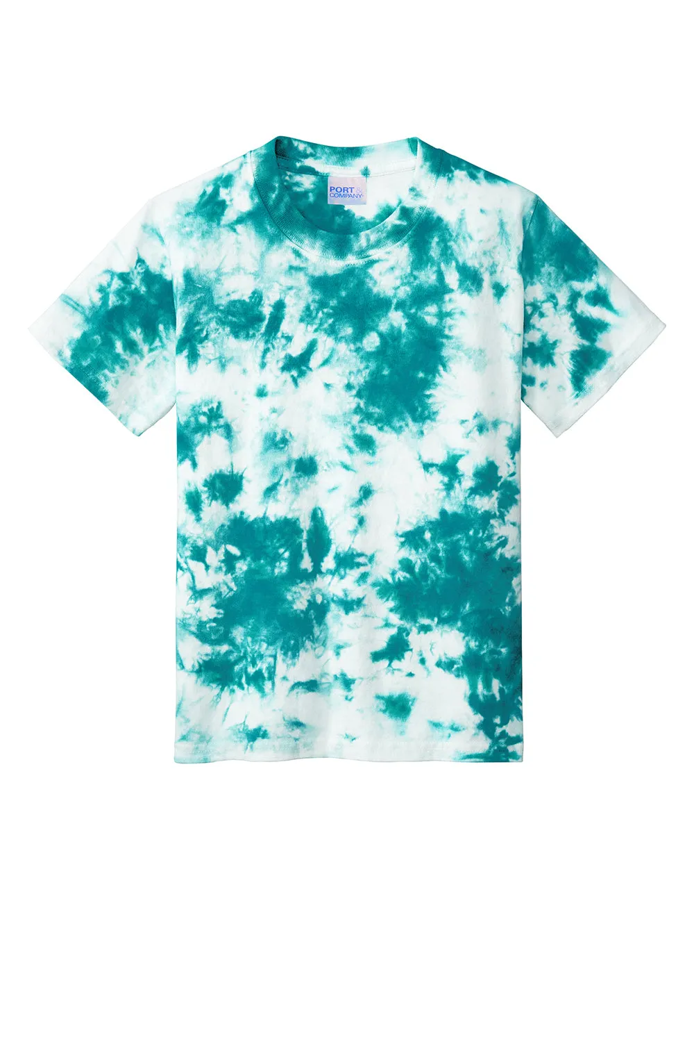 Port & Company Youth Crystal Tie-Dye Short Sleeve Crewneck T-Shirt - Teal Blue  Buy the latest Clothing Port-Company