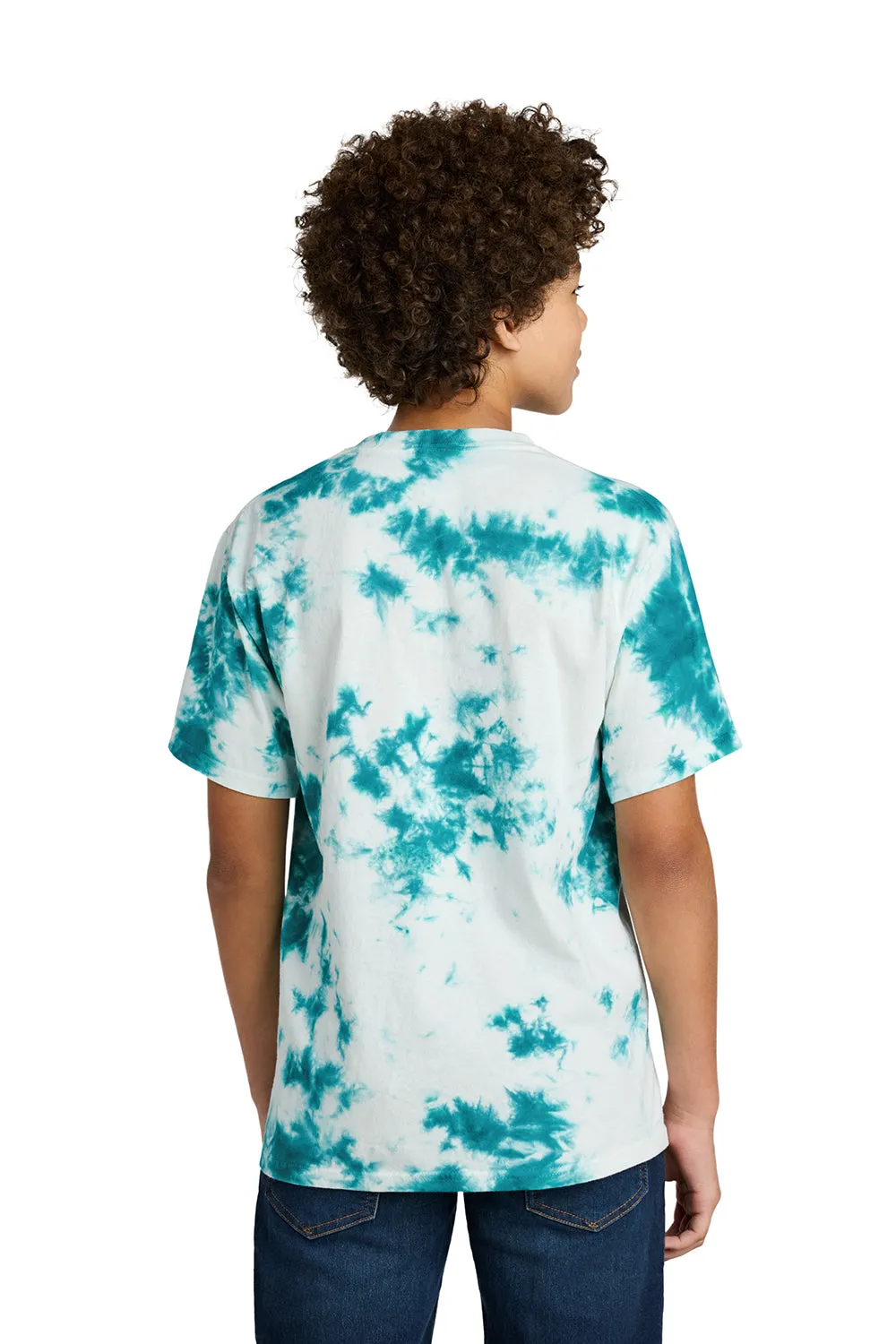 Port & Company Youth Crystal Tie-Dye Short Sleeve Crewneck T-Shirt - Teal Blue  Buy the latest Clothing Port-Company