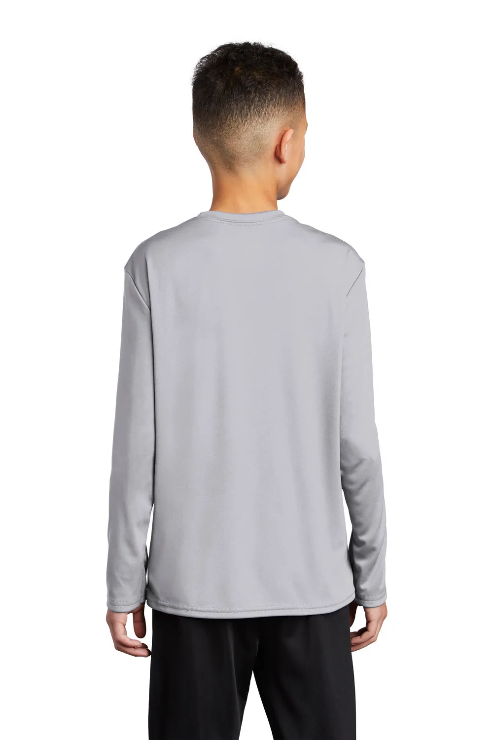Port & Company Youth Dry Zone Performance Moisture Wicking Long Sleeve Crewneck T-Shirt - Silver Grey  Buy the latest Clothing Port-Company