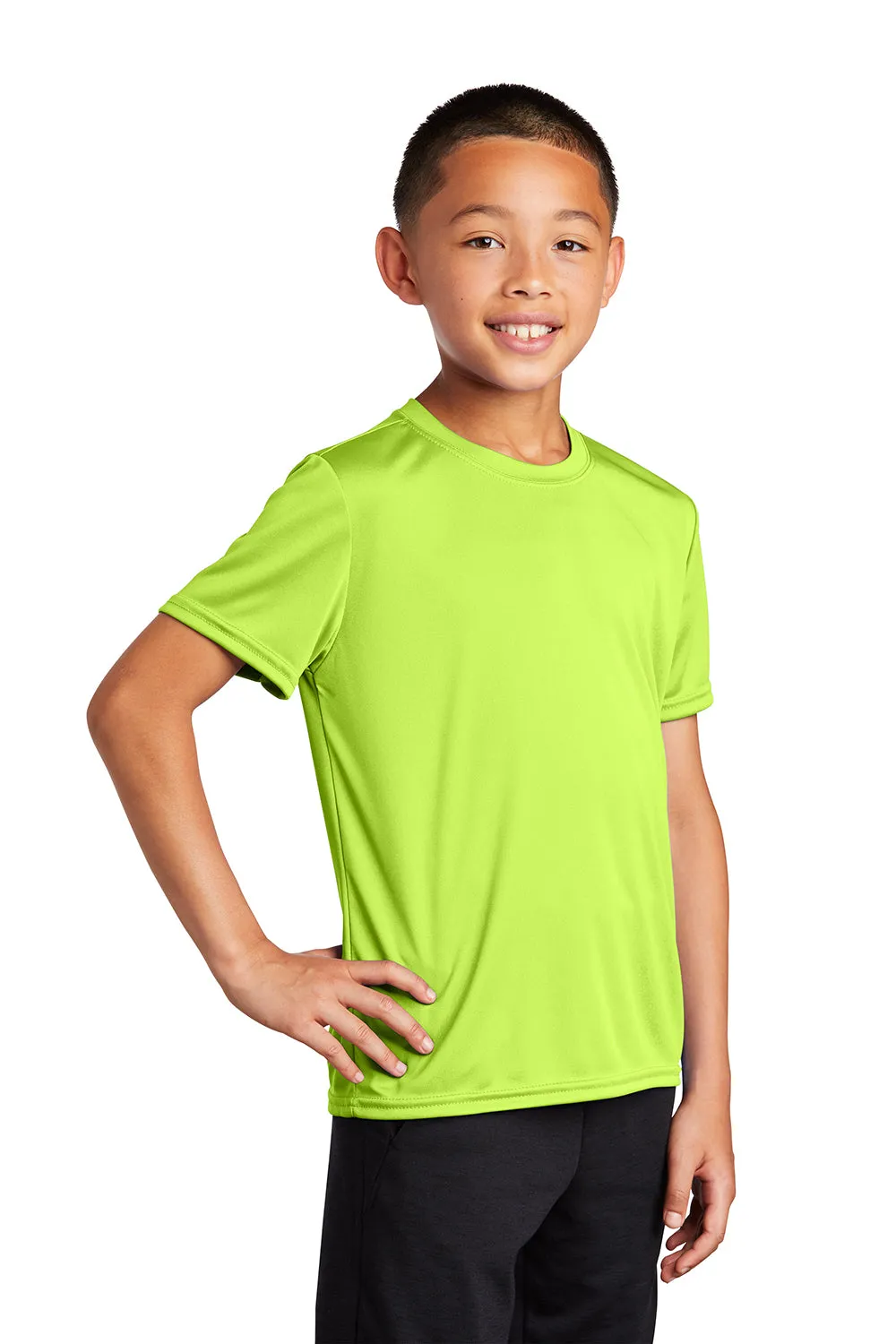 Port & Company Youth Dry Zone Performance Moisture Wicking Short Sleeve Crewneck T-Shirt - Neon Yellow  Buy the latest Clothing Port-Company