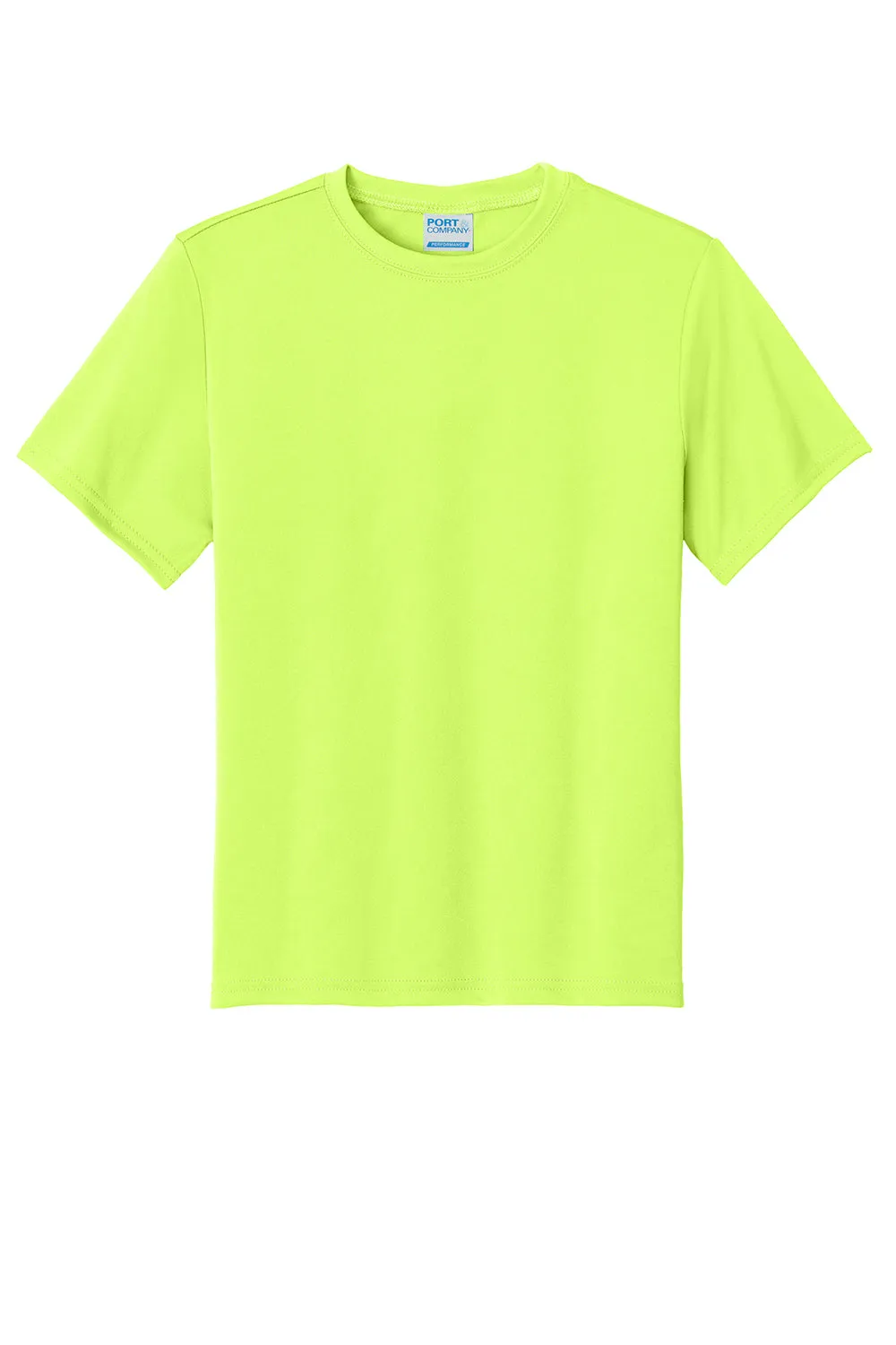 Port & Company Youth Dry Zone Performance Moisture Wicking Short Sleeve Crewneck T-Shirt - Neon Yellow  Buy the latest Clothing Port-Company