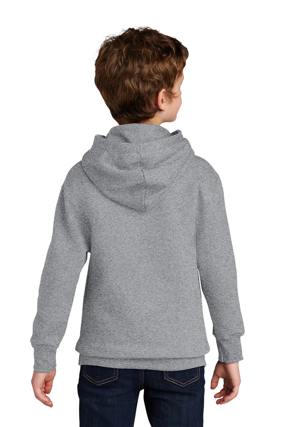 Port & Company Youth Fan Favorite Fleece Hooded Sweatshirt Hoodie w/ Pouch Pocket - Heather Grey  Buy the latest Clothing Port-Company