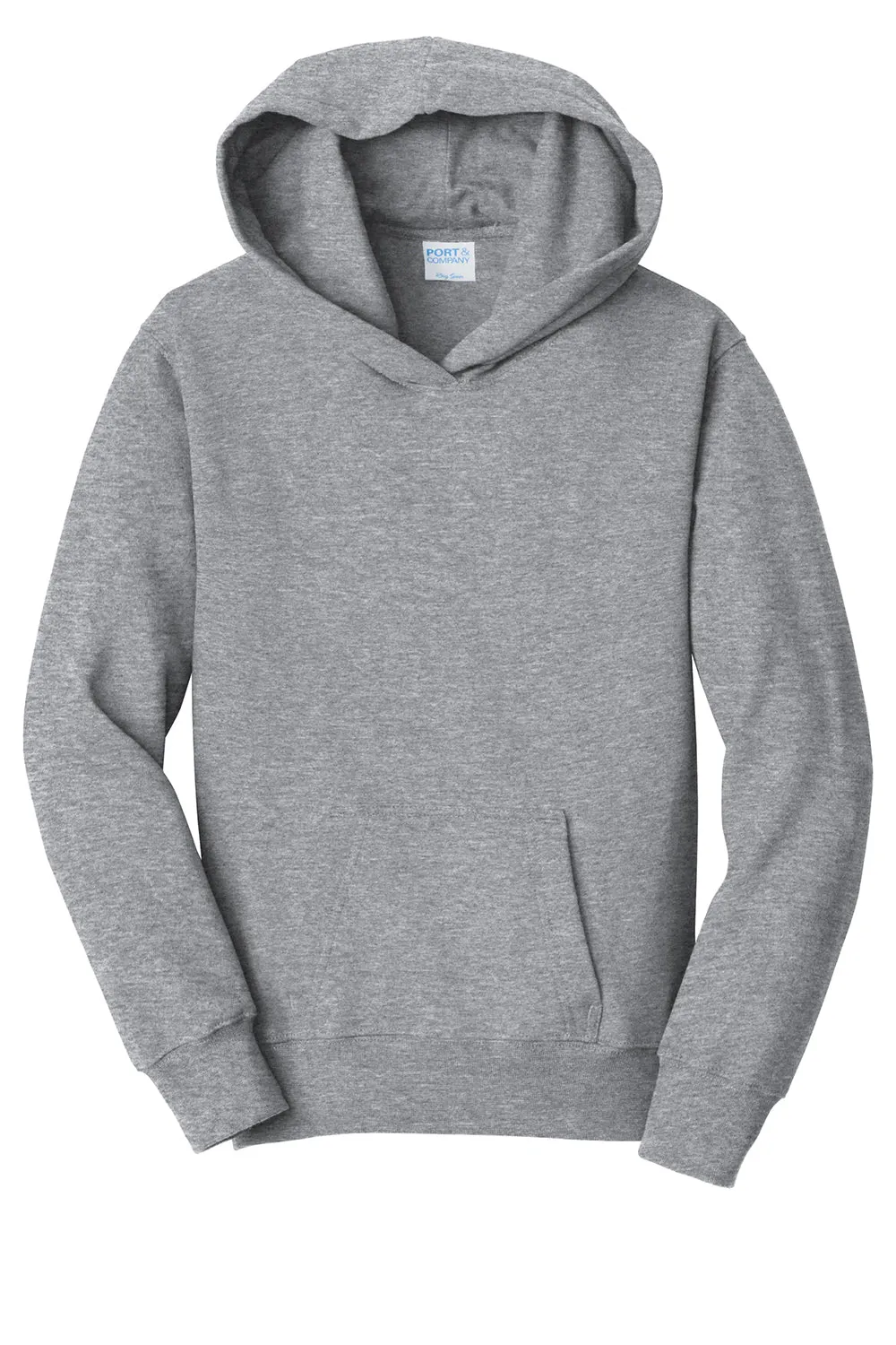 Port & Company Youth Fan Favorite Fleece Hooded Sweatshirt Hoodie w/ Pouch Pocket - Heather Grey  Buy the latest Clothing Port-Company