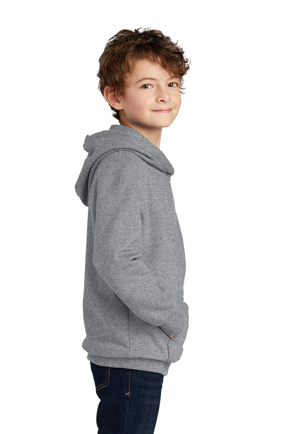 Port & Company Youth Fan Favorite Fleece Hooded Sweatshirt Hoodie w/ Pouch Pocket - Heather Grey  Buy the latest Clothing Port-Company
