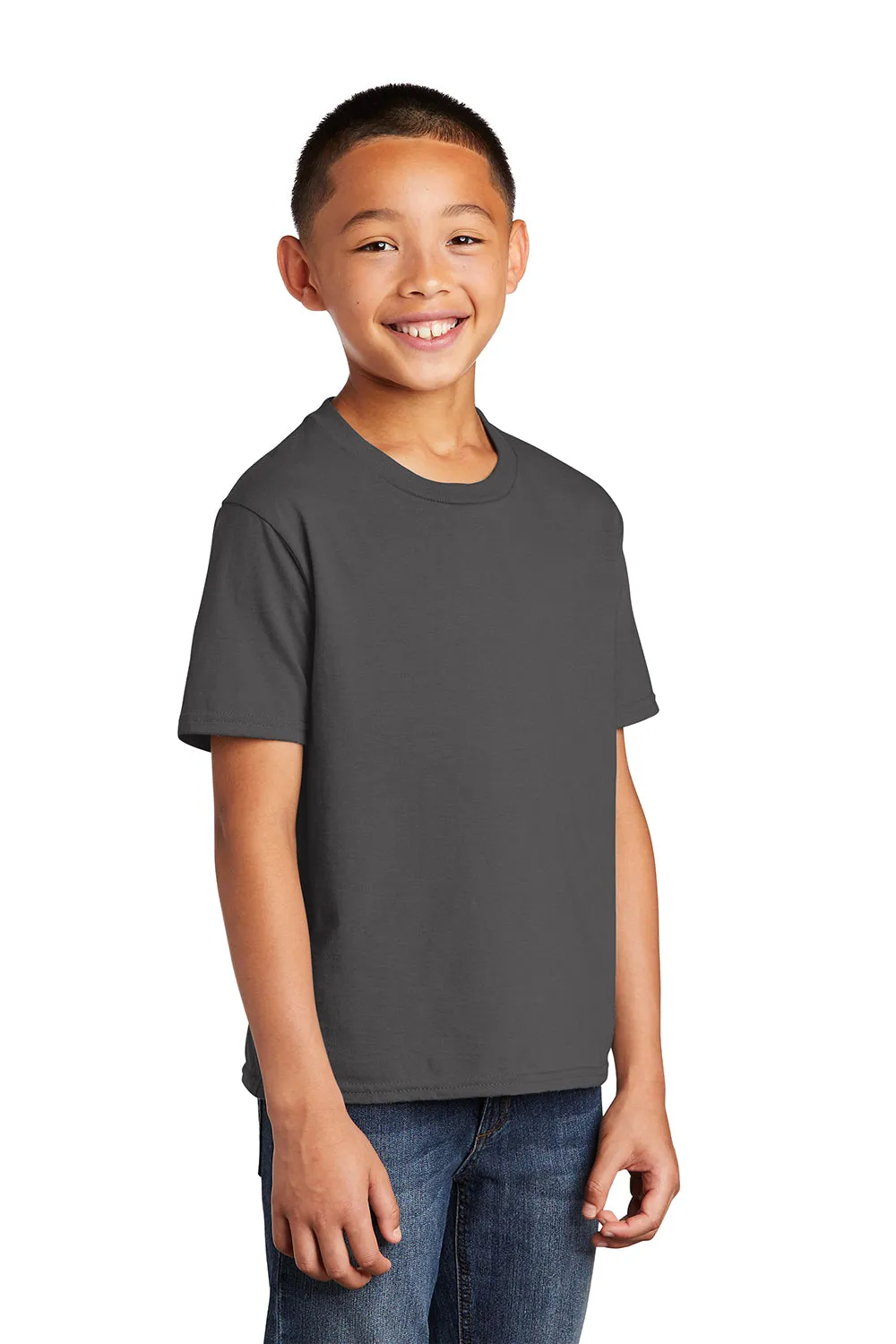 Port & Company Youth Fan Favorite Short Sleeve Crewneck T-Shirt - Charcoal Grey  Buy the latest Clothing Port-Company