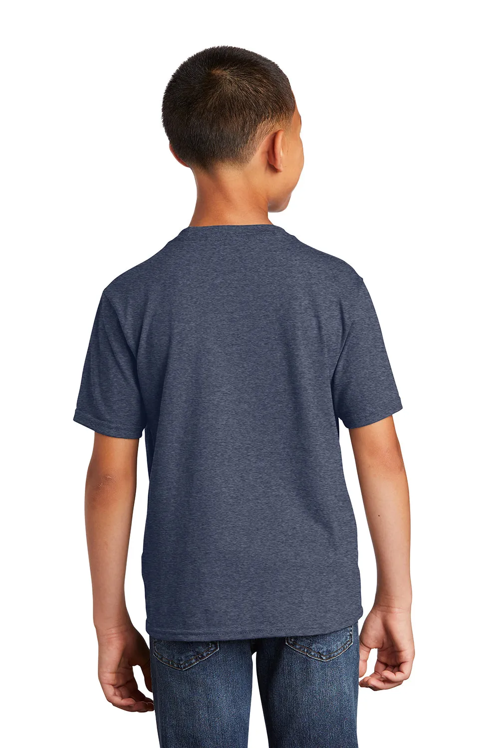 Port & Company Youth Fan Favorite Short Sleeve Crewneck T-Shirt - Heather Navy Blue  Buy the latest Clothing Port-Company