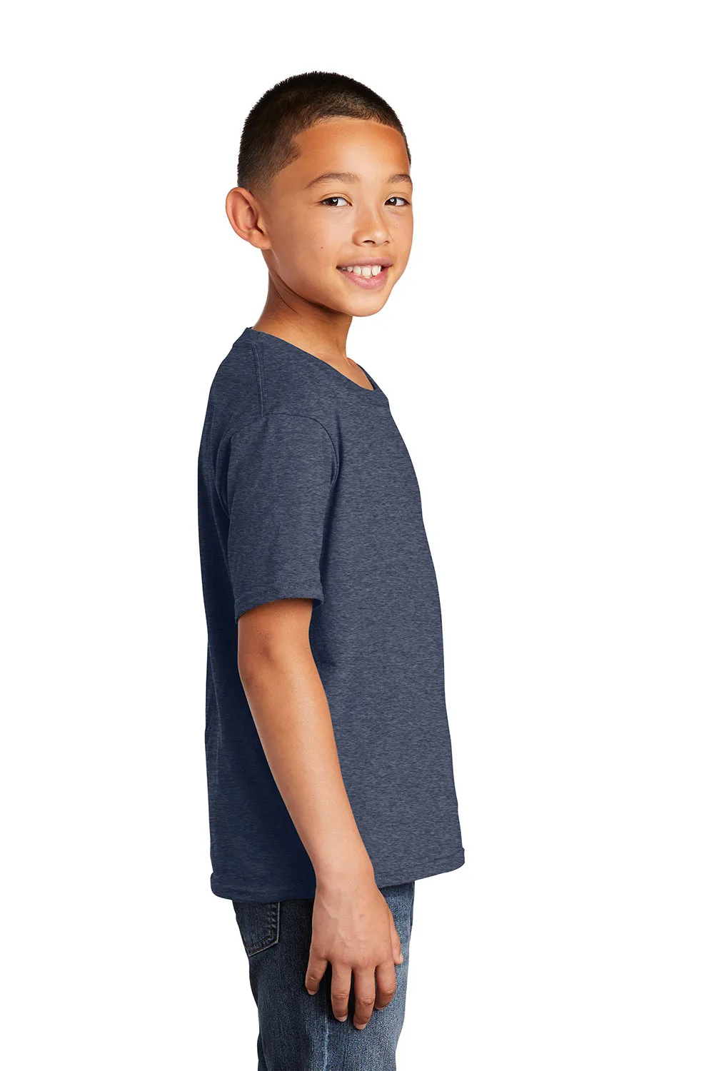 Port & Company Youth Fan Favorite Short Sleeve Crewneck T-Shirt - Heather Navy Blue  Buy the latest Clothing Port-Company