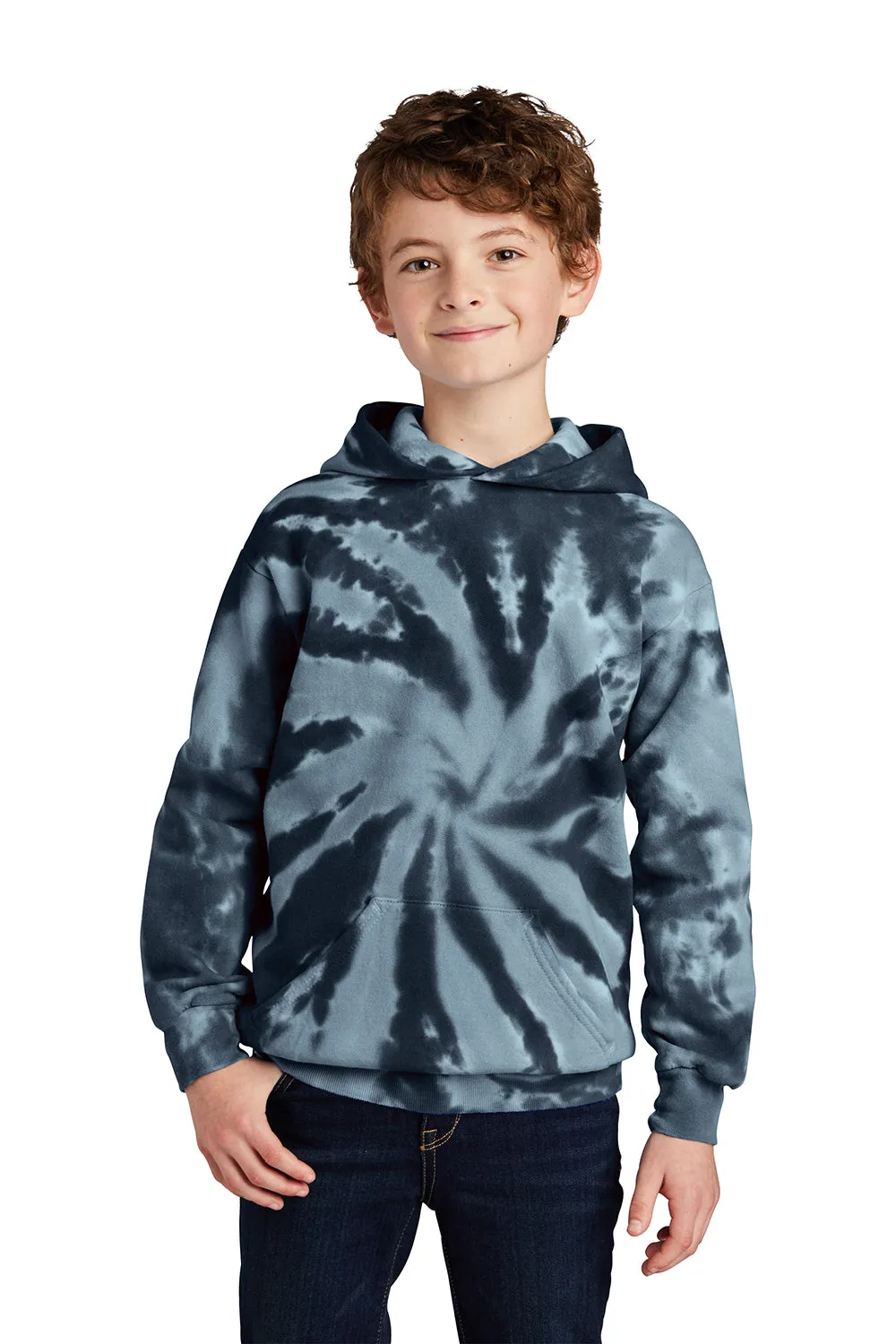 Port & Company Youth Tie-Dye Fleece Hooded Sweatshirt Hoodie w/ Pouch Pocket - Black  Buy the latest Clothing Port-Company