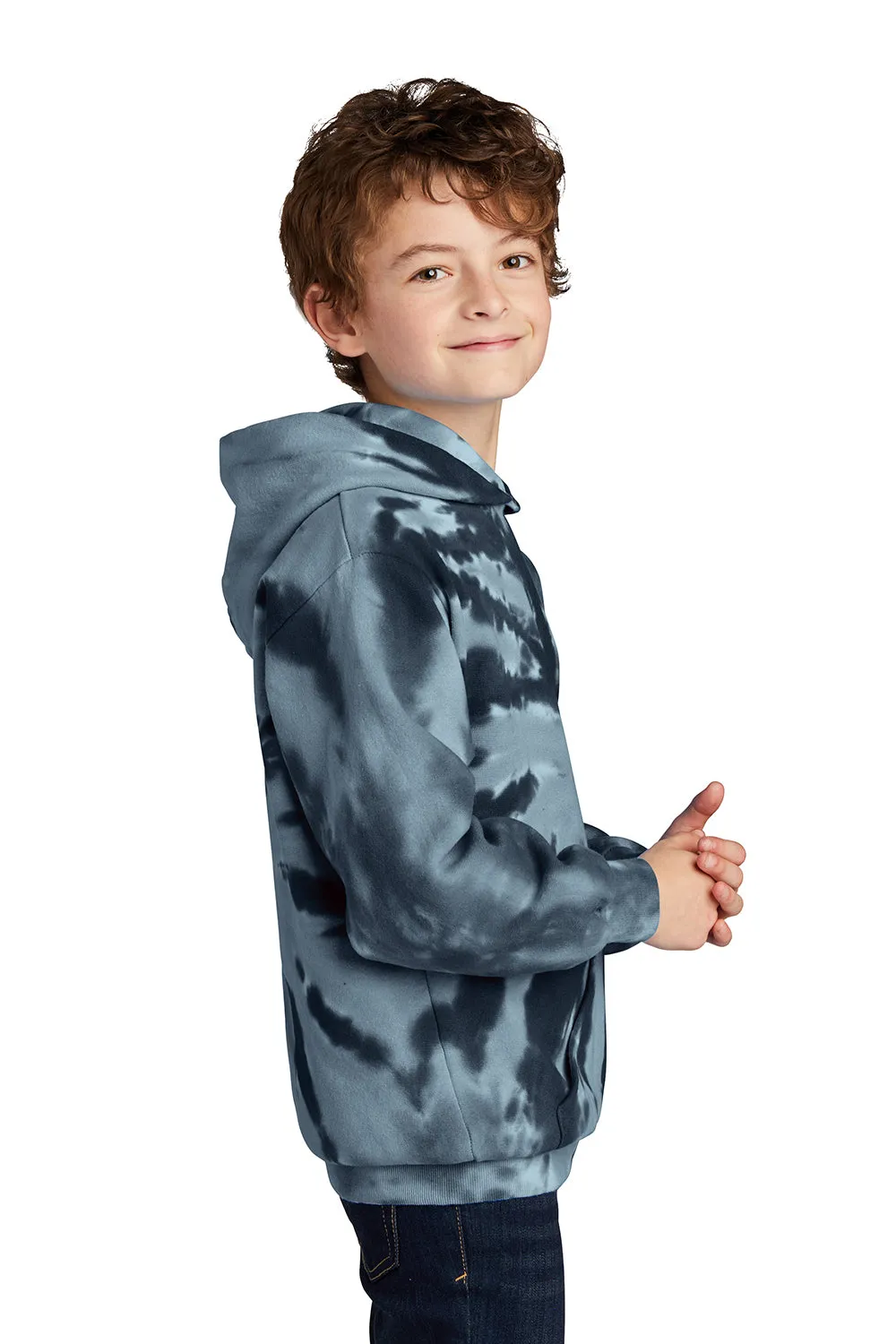 Port & Company Youth Tie-Dye Fleece Hooded Sweatshirt Hoodie w/ Pouch Pocket - Black  Buy the latest Clothing Port-Company