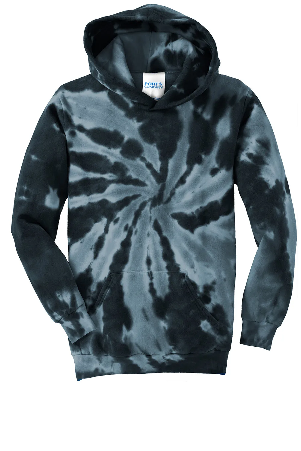 Port & Company Youth Tie-Dye Fleece Hooded Sweatshirt Hoodie w/ Pouch Pocket - Black  Buy the latest Clothing Port-Company