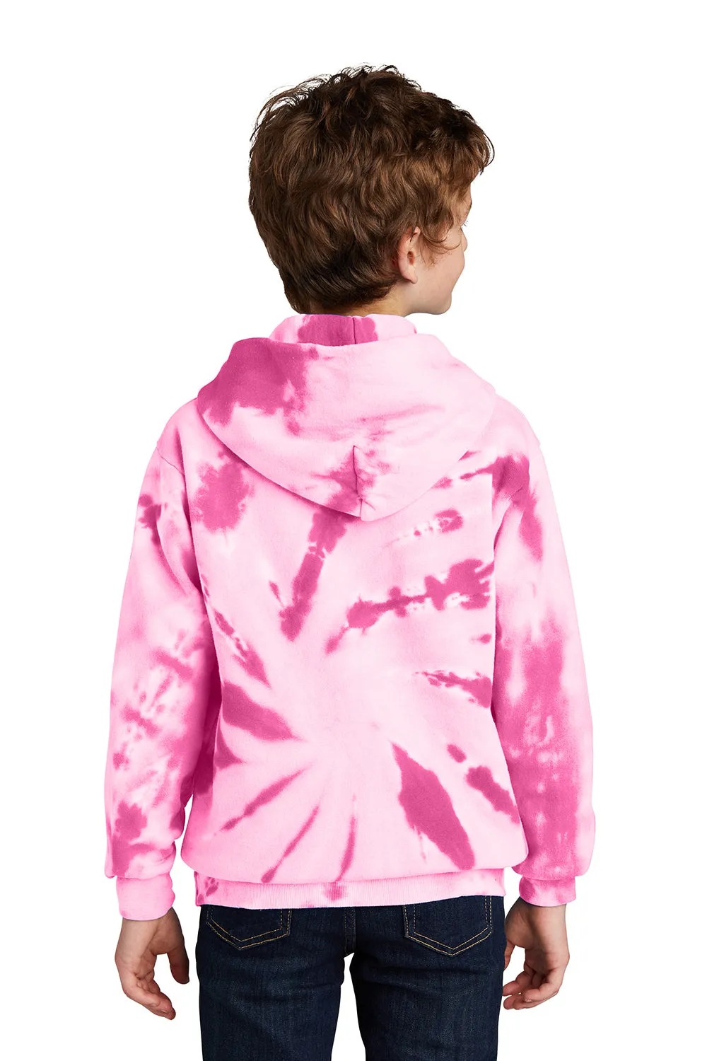 Port & Company Youth Tie-Dye Fleece Hooded Sweatshirt Hoodie w/ Pouch Pocket - Pink  Buy the latest Clothing Port-Company