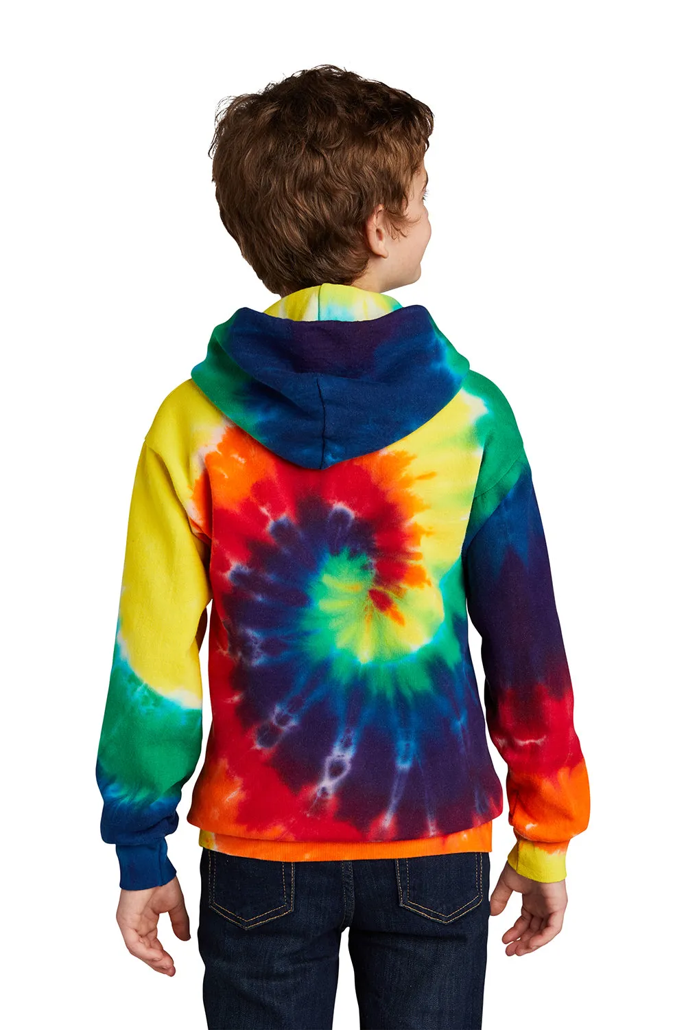 Port & Company Youth Tie-Dye Fleece Hooded Sweatshirt Hoodie w/ Pouch Pocket - Rainbow  Buy the latest Clothing Port-Company