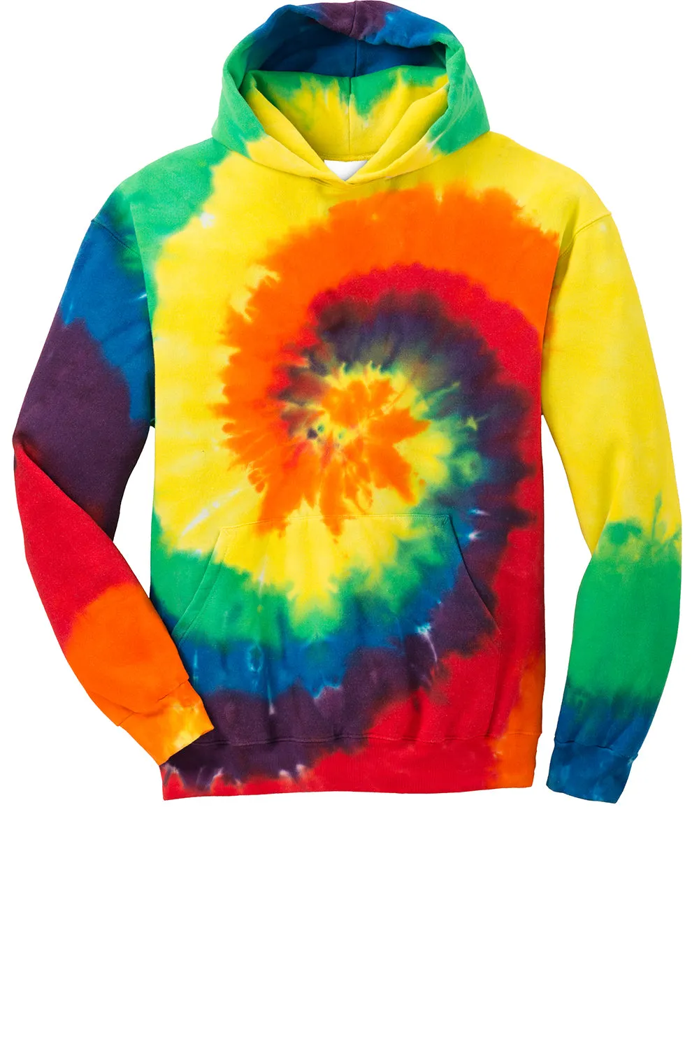Port & Company Youth Tie-Dye Fleece Hooded Sweatshirt Hoodie w/ Pouch Pocket - Rainbow  Buy the latest Clothing Port-Company