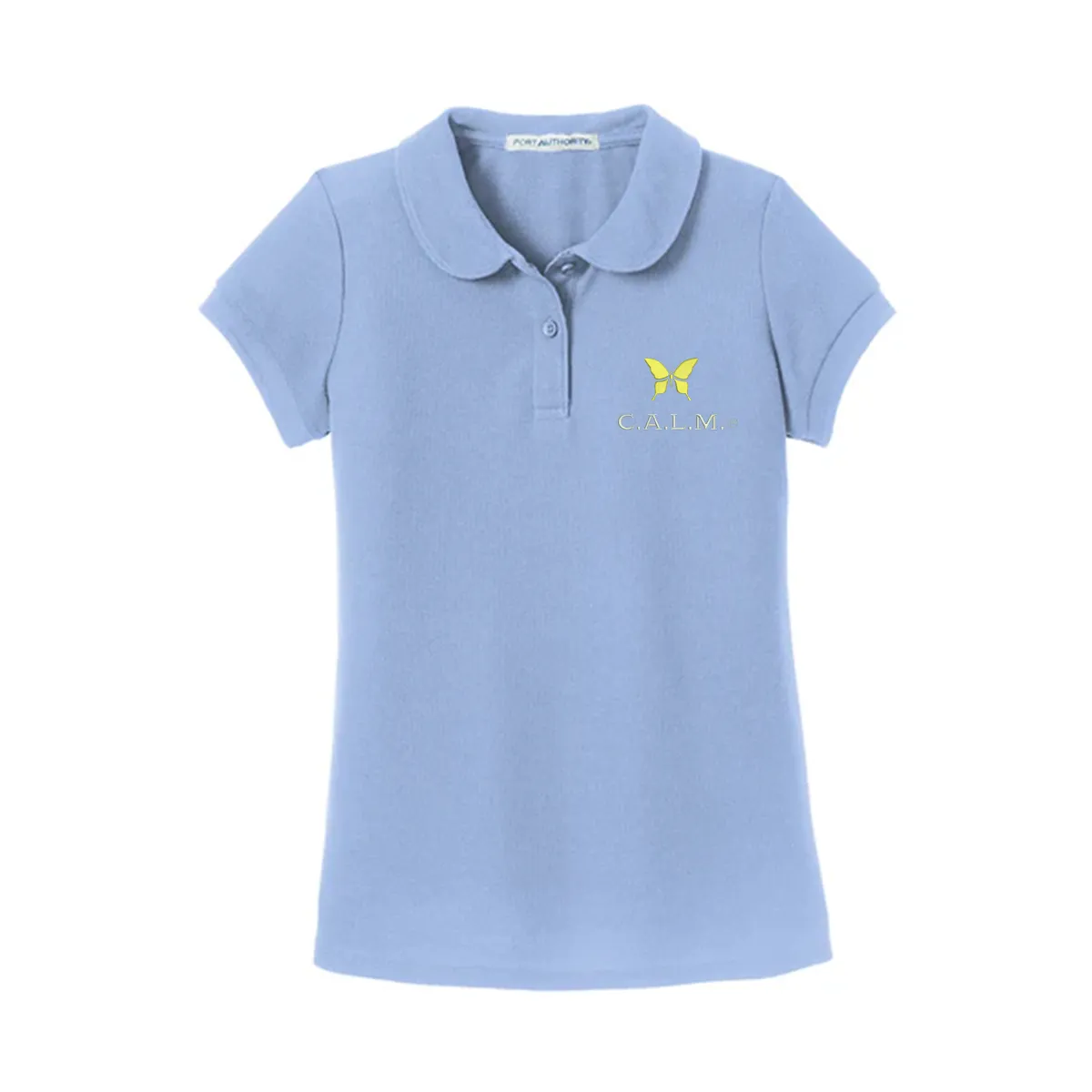 #Port Authority Girls Silk Touch Peter Pan Collar Polo Port Authority