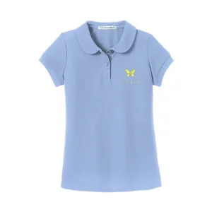 #Port Authority Girls Silk Touch Peter Pan Collar Polo Port Authority