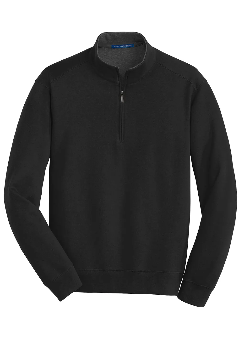 Port Authority Mens 1/4 Zip Long Sleeve Sweater - Deep Black  Premium quality Clothing Port-Authority