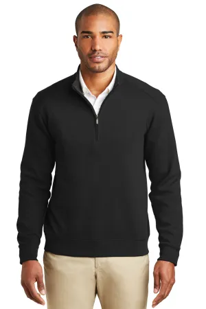 Port Authority Mens 1/4 Zip Long Sleeve Sweater - Deep Black  Premium quality Clothing Port-Authority