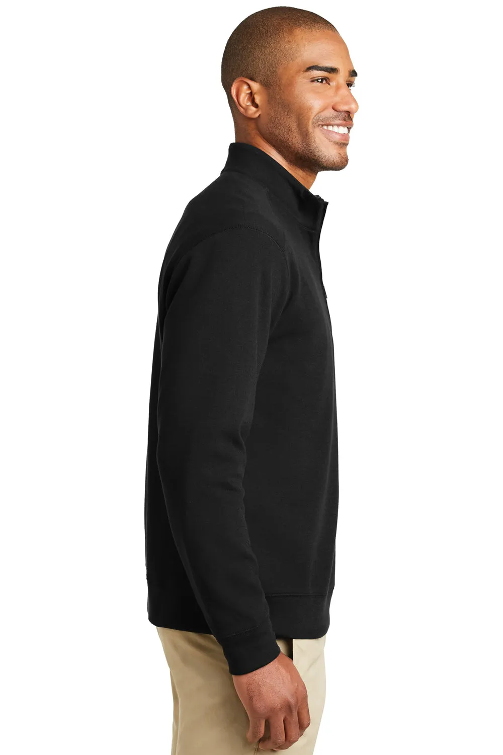 Port Authority Mens 1/4 Zip Long Sleeve Sweater - Deep Black  Premium quality Clothing Port-Authority