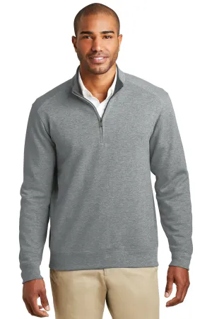 Port Authority Mens 1/4 Zip Long Sleeve Sweater - Heather Medium Grey  Premium quality Clothing Port-Authority