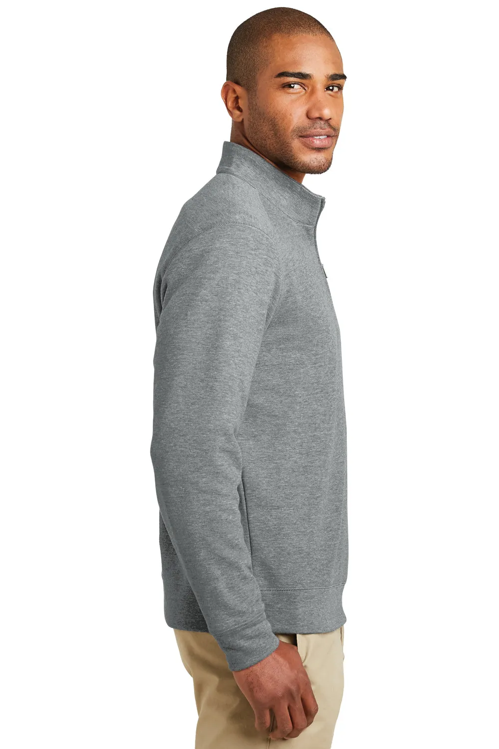 Port Authority Mens 1/4 Zip Long Sleeve Sweater - Heather Medium Grey  Premium quality Clothing Port-Authority